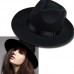 Vintage Retro  Fedora Trilby Faux Wool Cap Ribbon Wide Brim Felt Hat Black 280431003874 eb-12770160